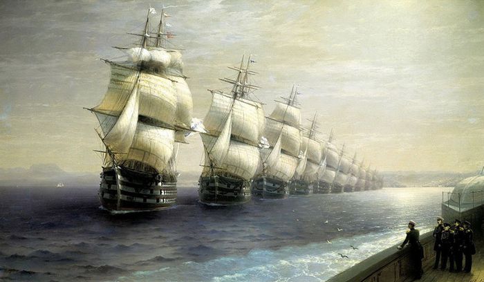 Айвазовский Смотр Черноморского флота 1849 год